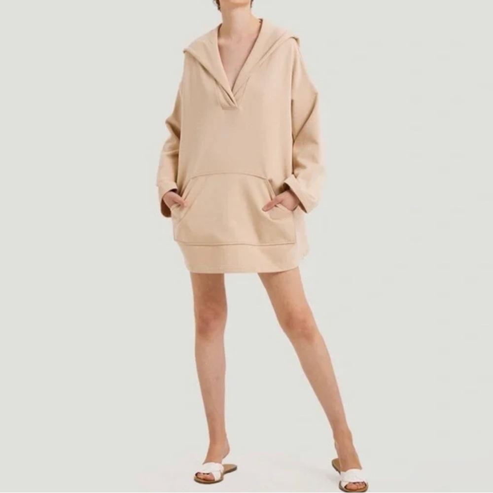 NAP LOUNGEWEAR BEIGE Baggy Tunic Hoodie size M